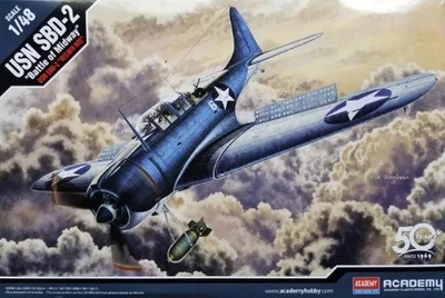 KIT MODELLINO AEREO STATICO ACADEMY USN SBD-2 MIDWAY MODELLISMO SCALA 1:48 - Immagine 1 di 4