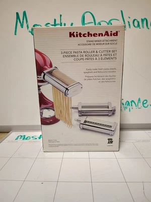 KitchenAid Stand Mixer Attachment Pasta Roller AND Cutter Set 3PC KSMPRA *NEW* - Image 1 of 4