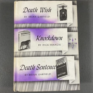 Three Story Detective Book Club - Death Wish, Knockdown & Death Sentence VTG HC - Picture 1 of 24