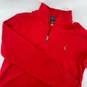 Polo Ralph Lauren Boys Pullover Half Zip Sweatshirt Red Pony Logo L (14-16) - Picture 1 of 6