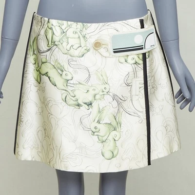 PRADA 2018 Runway James Jean Fairy print rubber tab wrap skirt IT42 M - Image 1 of 4