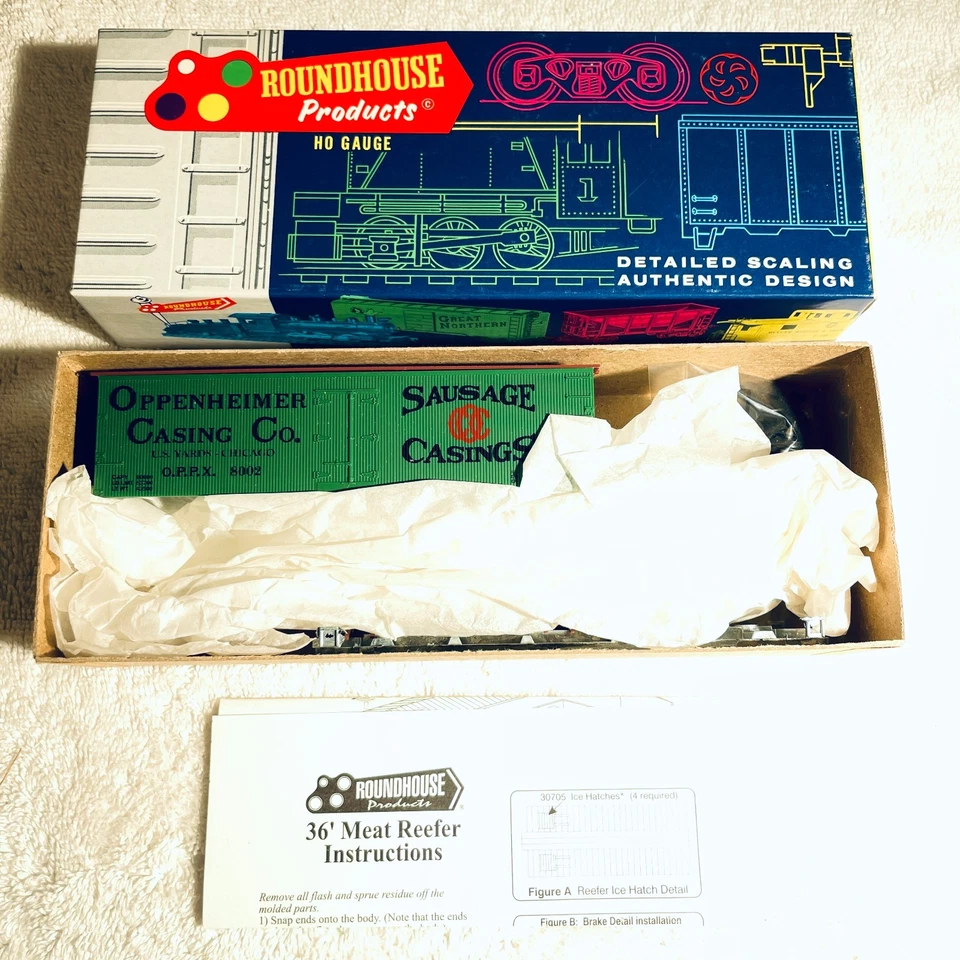 Coche refrigerador de carne 36': carcasa Oppenheimer #OPPX 8002 (casa redonda #3192, HO, sin construir) Foto 1 de 4