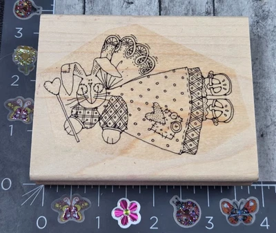 Stampin' Up! Sello de goma Angel Bunny Country Stitch varita voladora madera #V26 Foto 1 de 3