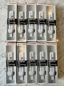 Lot Of 10 Sylvania 20682 Compact Fluorescent CF13DD/E/827/ECO 13W 4 Pin G24q- - Picture 1 of 2