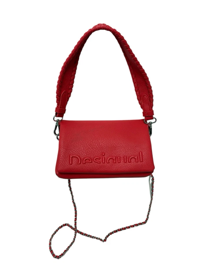 Bolso bandolera para mujer Desigual coral 8”x5” punto de látigo y asa de cadena Foto 1 de 4