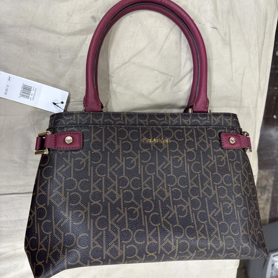 Authentic Calvin Klein Brown Signature Satchel H7DDJ6XG