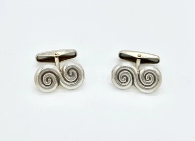 Gemelli in argento sterling con gioielli Kalevala, regalo vintage... - Immagine 1 di 4