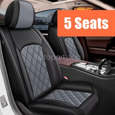 USA Fit For Mercedes Benz CLE350 CLE450 CLE63 Car 5Seat Cover Leather Black+Gray - Image 1 of 4