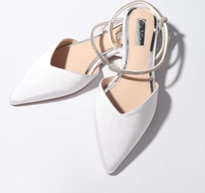 Be Mine Bridal Flat Shoes UK 5 EUR 38 Keena Embellished Ivory Satin Shoes - Picture 1 of 13