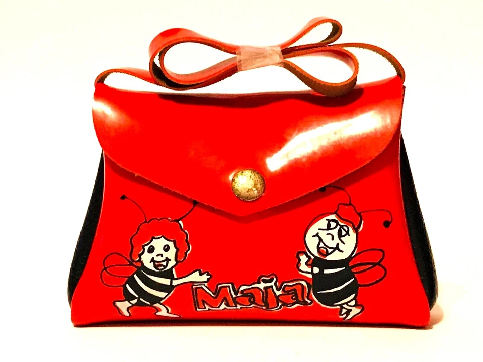 VINTAGE 1980s MAJA MAYA THE BEE CHILDREN'S PURSE RED BLACK BRAND NEW GREEK RARE Foto 1 de 1