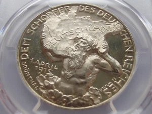 Germany Empire Founding 1915 Silver proof Medal Birthday Bismarck PCGS SP63 - Picture 1 of 2