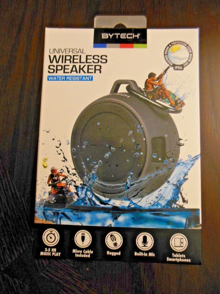 BYTECH Universal Wireless Speaker Water Resistant Rechargeable *** Free Shipping - Image 1 of 4