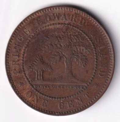 Prince Edward Island PEI 1871 1c One Large Cent Copper Coin Queen Victoria - Image 1 of 2