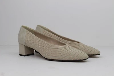 (OBO) Zapatos de salón Cristina Rossi Vintage tacón bloque cuero ondulado talla 8,5M Italia Foto 1 de 4