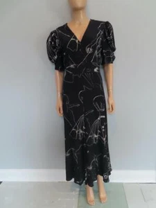 Alexander McQueen Black/White Abstract Print Maxi Dress 48/US 12 - Picture 1 of 12