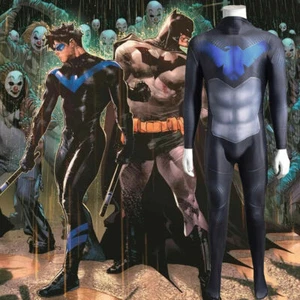 Batman Nightwing Jumpsuit Robin Bodysuit Cosplay Superhero Adult Kids Costumes - Picture 1 of 6
