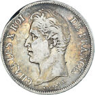 1172356 Monnaie France Charles X 5 Francs 1827 Lille Ttb Argent Gadou