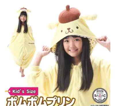 SAZAC Sanrio Pompompurin Niños Disfraz Vellón Kigurumi Juegos con disfraces 110 Kawaii Japón Foto 1 de 4