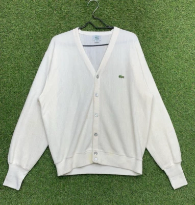 Vintage Izod Lacoste Cardigan Sweater Mens XL Extra Large Golf Button Up Foto 1 de 4