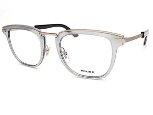 Police Glasses Frame Halo 5 Shiny Blue with Matte Silver Spectacles VPL566 0581 - Picture 1 of 4
