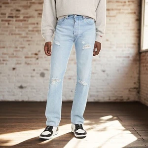 Levi's 501 '93 Straight Fit Stretch Distressed Men's Jeans Size 32 x 32 - Imagen 1 de 3