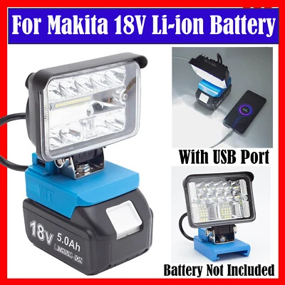 28W Outdoor LED Work Light For Makita 18V Li-ion Battery w/USB Fast Charge - Image 1 of 4