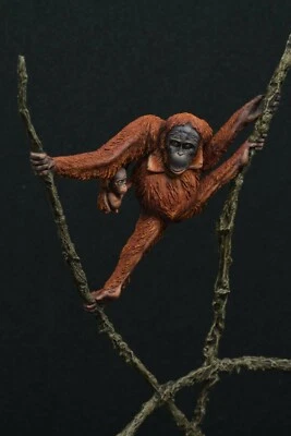 CIXMODELS 1:20/90mm CixM9004 ANIMAL ORANGUTAN FAMILY COPPIA ORANGO(no 75mm 54mm) - Immagine 1 di 4