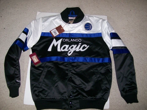 NEW Medium Throwback Mitchell Ness Orlando Magic Heavyweight Satin Jacket NBA Cover