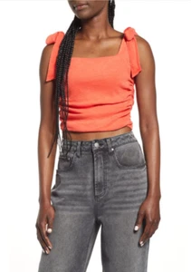 Camiseta sin mangas Free People para mujer Boulevard con correa de corbata Guayaba Berry talla XL - Imagen 1 de 2