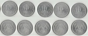 WHOLESALE 10 UNC MALI SORGHUM PLANT 10 FRANCS COINS of 1976 HI CAT VALUE KM # 11 - Picture 1 of 1