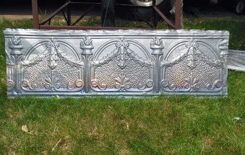 SALE Antique Victorian Gothic Ceiling Tin Tile Torches Holly Swag Chic Fleur De Cover