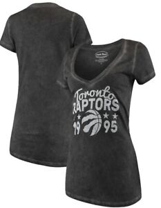 Toronto Raptors Majestic Threads Women's City Over Pop Premium Black T Shirt Lg