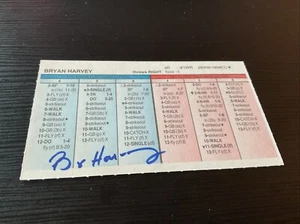 STRAT-O-MATIC Signed Card. Bryan Harvey California 1990 - Picture 1 of 2