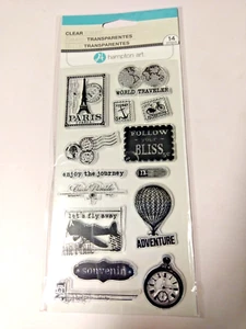 World Travel Journey Clear Acrylic Stamp Set by Hampton Art SC0588 NEW - Picture 1 of 1