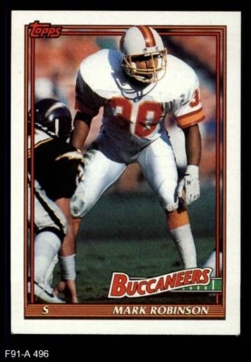 1991 Topps #496 Mark Robinson Buccaneers Penn St 8 - NM/MT - Image 1 of 2