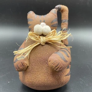 Hannah’s Handiwork’s Brown Cloth Cat Handcrafted - Picture 1 of 8