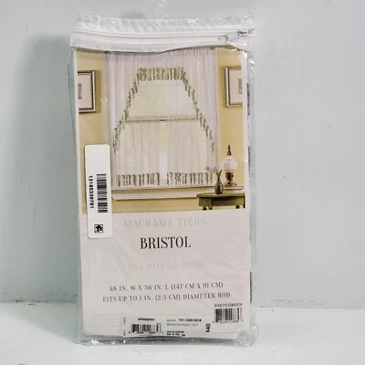 Vara Bristol Macreme Pocket Tiers Um Par 58"W X 36"L Verde Folha Branca Videira Nova! - Imagem 1 de 4