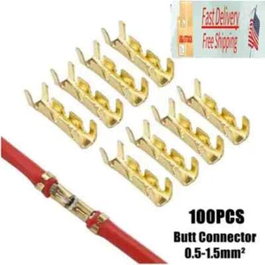 Car Brass Copper 0.5-1.5mm² Crimp Electrical Wire Connectors Terminals 100pcs - Picture 1 of 5
