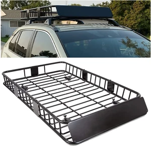Universal Roof Rack Basket Frame Luggage Cargo Carrier Car SUV Truck 64x39x6 - Picture 1 of 9