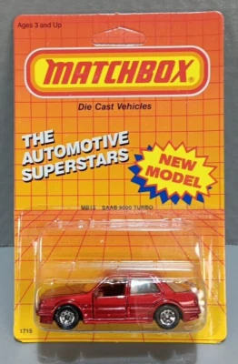 1988 Matchbox Saab 9000 Turbo MB15 New Model Unpunched Card - Image 1 of 3