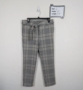Ann Taylor Factory schwarz hellbraun weiß Hahnentritt Gürtel Hose Trousers Größe 6 - Bild 1 von 7