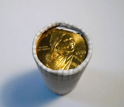 2000-P $1 Sacagawea Dollar BU Bank Roll 25 Uncirculated Coins - Image 1 of 3