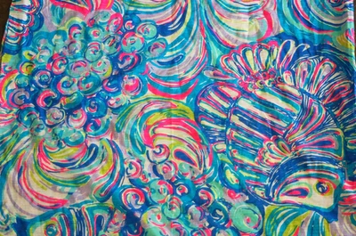 48" X 34" UNDER 1 YARD LILLY PULITZER GILLTY PLEASURE COTTON SLUB JERSEY FABRIC - Image 1 of 4