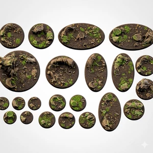 Bases escénicas estilo bosque/madera 25 mm, 32 mm, 40, 50 mm, 60 mm, 80 mm, redondas, ovaladas - Imagen 1 de 9