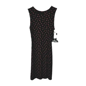 Abito All That Jazz Vintage Taglia M Nero Rosso Anni 90 Ditzy Floreale Elasticizzato NUOVO Whimsigoth - Foto 1 di 10