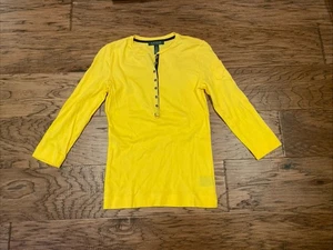 Lauren Ralph Lauren Damen gelbes Henley Top Langarm Gr. S Knopfleiste - Bild 1 von 4