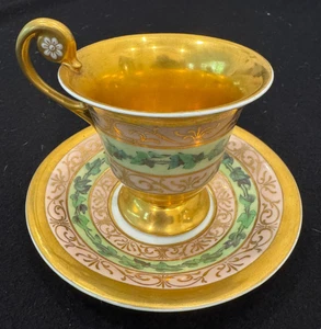 Antique KPM Berlin circa 1820 Gilded Coffee Cup and Saucer - Picture 1 of 6