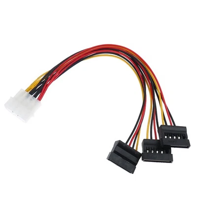 4Pin IDE Molex zu 3 ATA SATA Power Splitter Verlängerungskabelansch.OY - Bild 1 von 4