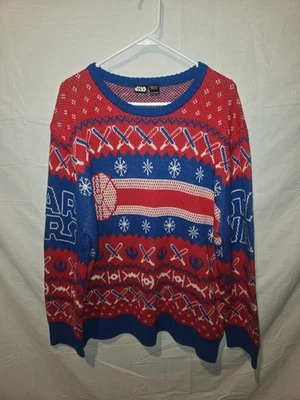 Star Wars Millennium Men's Red Blue Falcon Ugly Xmas Christmas Sweater Size XXL - Image 1 of 4