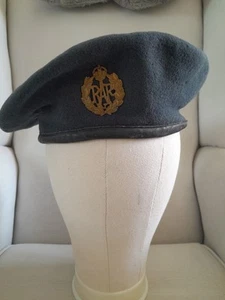 Vintage RAF Royal Air Force Beret & Badge 1950 Dated National Service Era 56cm - Picture 1 of 4